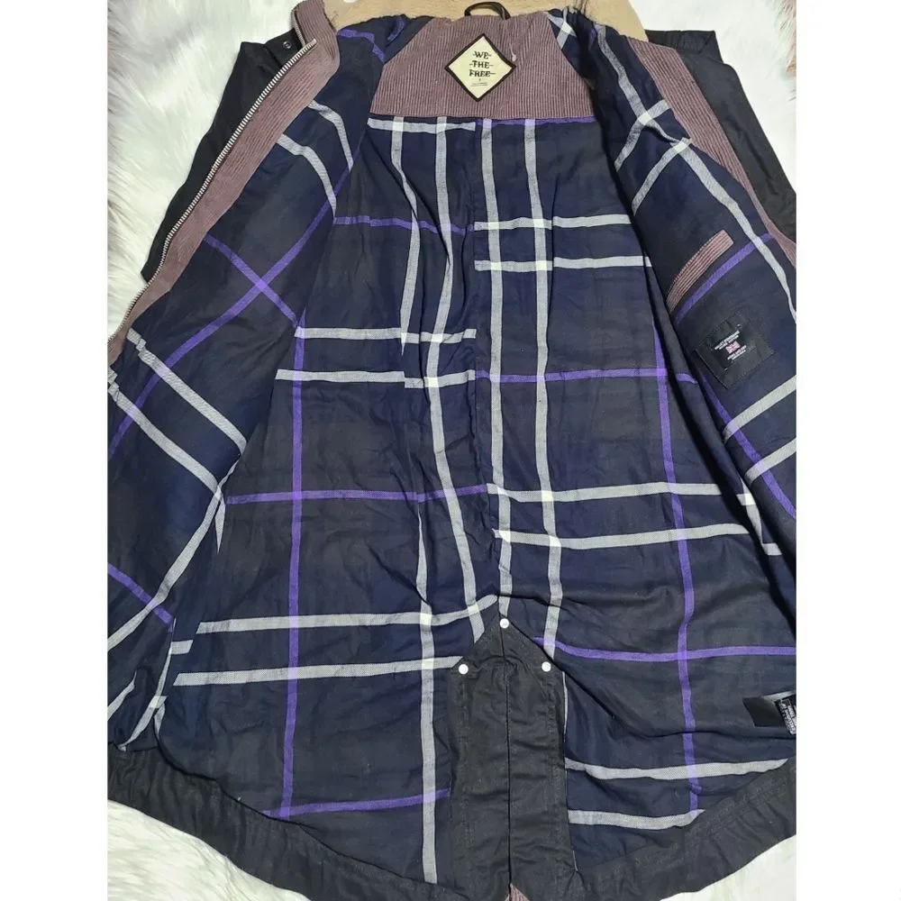 Free People Black Utility Jacket with Cream Lining - Picture 10 of 14